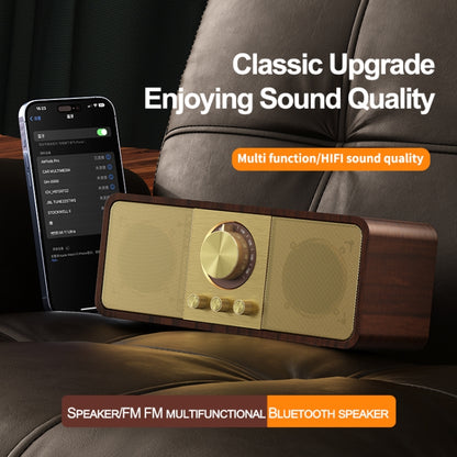 OneDer JY82 Wooden Retro Styling Wireless Speaker HIFI Classic FM Radio Support TF / U-Disk / AUX(Leather Green) - Desktop Speaker by OneDer | Online Shopping UK | buy2fix