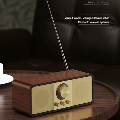 OneDer JY82 Wooden Retro Styling Wireless Speaker HIFI Classic FM Radio Support TF / U-Disk / AUX(Leather Green) - Desktop Speaker by OneDer | Online Shopping UK | buy2fix