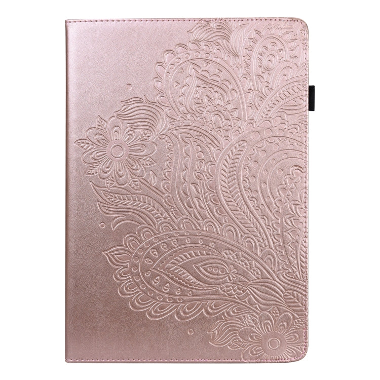 For Lenovo Tab M11 / Xiaoxin Pad 11 2024 Peacock Embossed Pattern Leather Tablet Case(Rose Gold) - Lenovo by buy2fix | Online Shopping UK | buy2fix