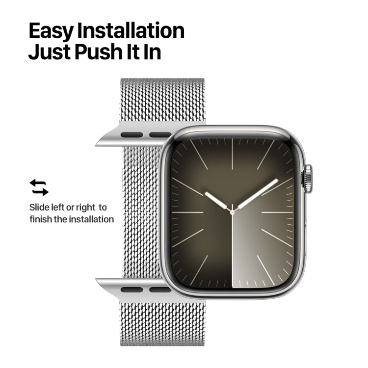 For Apple Watch Series 7 45mm DUX DUCIS Milanese Pro Series Stainless Steel Watch Band(Silver) - Watch Bands by DUX DUCIS | Online Shopping UK | buy2fix