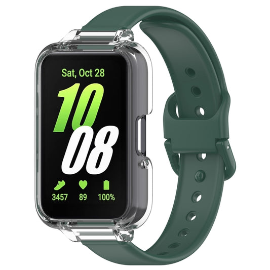 For Samsung Galaxy Fit 3 Half Coverage PC Watch Case + Silicone Watch Band Set(Green) - Watch Bands by buy2fix | Online Shopping UK | buy2fix