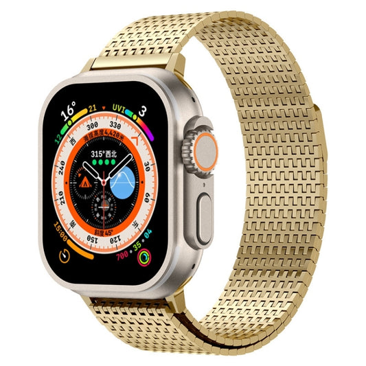 For Apple Watch SE 2023 44mm Milanese Loop Magnetic Clasp Stainless Steel Watch Band(Gold) - Watch Bands by buy2fix | Online Shopping UK | buy2fix