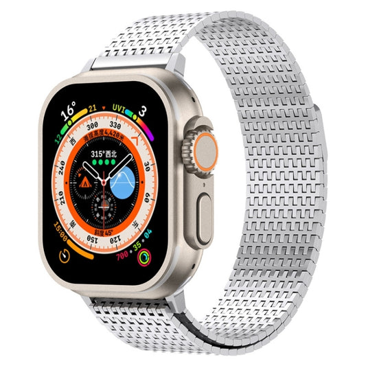 For Apple Watch Series 8 45mm Milanese Loop Magnetic Clasp Stainless Steel Watch Band(Silver) - Watch Bands by buy2fix | Online Shopping UK | buy2fix