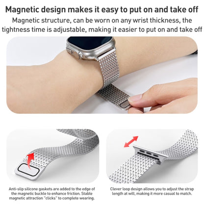 For Apple Watch SE 2022 44mm Milanese Loop Magnetic Clasp Stainless Steel Watch Band(Silver) - Watch Bands by buy2fix | Online Shopping UK | buy2fix