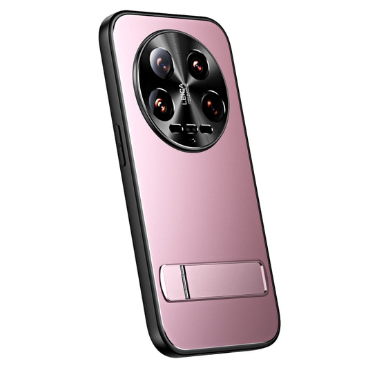 For Xiaomi 14 Ultra R-JUST RJ-61 Electroplating Frosted TPU + PC Phone Case with Holder(Pink) - 14 Ultra Cases by R-JUST | Online Shopping UK | buy2fix
