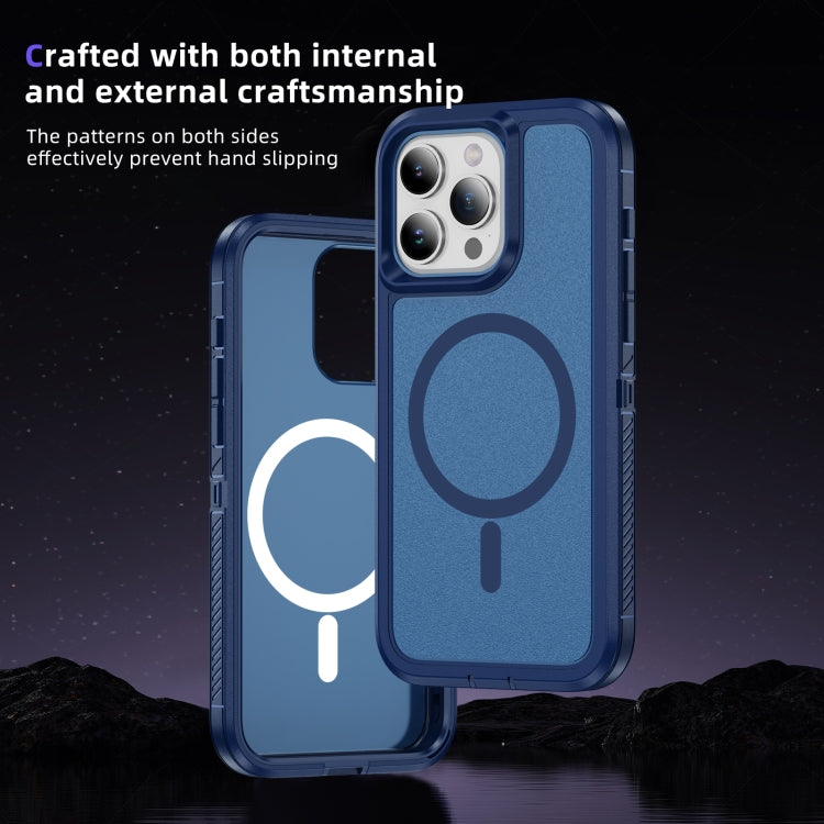 For iPhone 14 Pro Guard Magsafe Magnetic Ring Matte Phone Case(Royal Blue) - iPhone 14 Pro Cases by buy2fix | Online Shopping UK | buy2fix