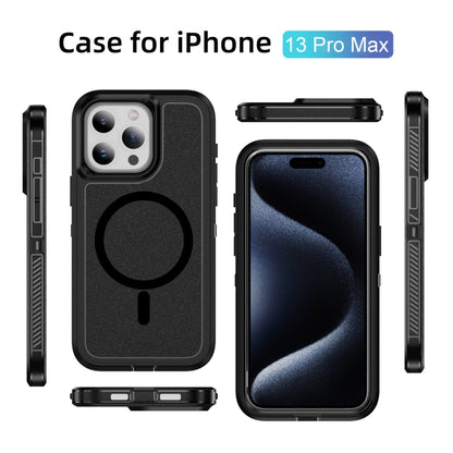 For iPhone 13 Pro Max Guard Magsafe Magnetic Ring Matte Phone Case(Black) - iPhone 13 Pro Max Cases by buy2fix | Online Shopping UK | buy2fix