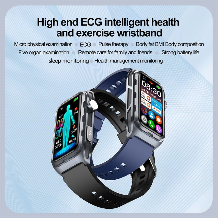 TK79 1.47 inch IP68 Waterproof Smart Watch, Support ECG / Blood Glucose / Blood Oxygen Monitoring / Uric Acid(Blue) - Smart Wristbands by buy2fix | Online Shopping UK | buy2fix