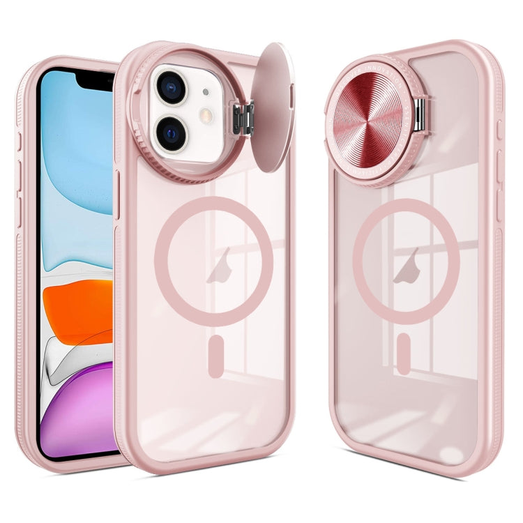 For iPhone 11 Round Camshield MagSafe TPU Hybrid PC Phone Case(Pink) - iPhone 11 Cases by buy2fix | Online Shopping UK | buy2fix