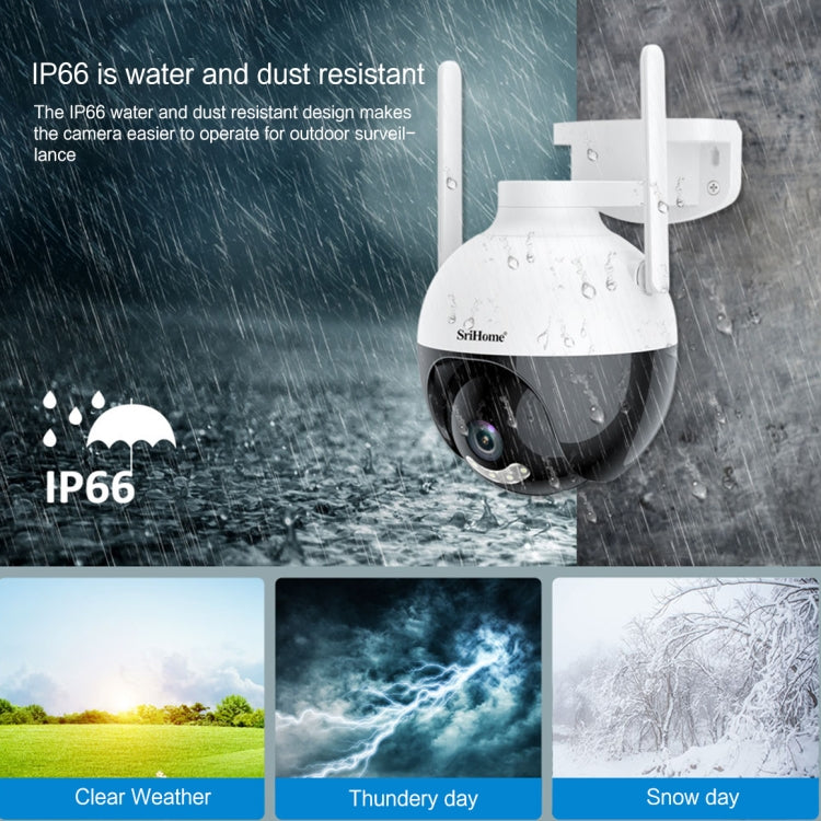 SriHome SH045 2MP DC5V IP66 Waterproof AI Auto Tracking Night Vision WiFi HD Camera(UK Plug) - Wireless Camera by SriHome | Online Shopping UK | buy2fix