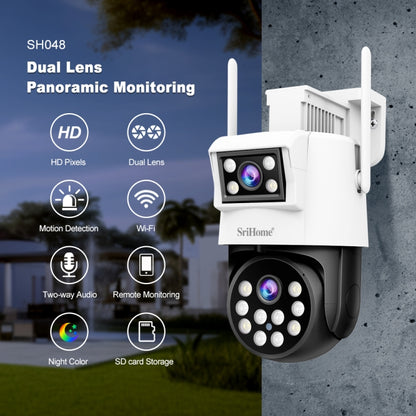 SriHome SH048 2MP + 2MP Humanoid Tracking Smart Night Vision Dual Lens IP Camera(UK Plug) - Wireless Camera by SriHome | Online Shopping UK | buy2fix