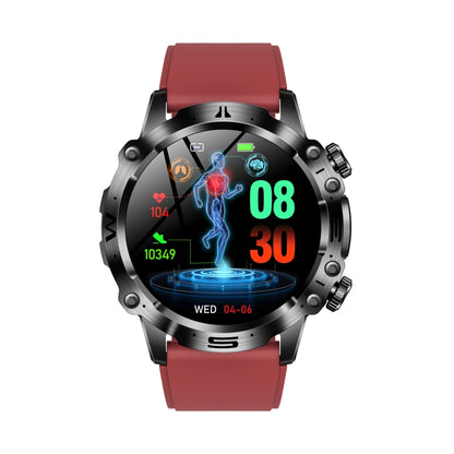 ET482 1.43 inch AMOLED Screen Sports Smart Watch Support Bluethooth Call /  ECG Function(Red Silicone Band) - Smart Watches by buy2fix | Online Shopping UK | buy2fix