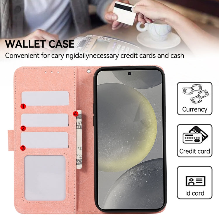 For Samsung Galaxy S23 5G ABEEL Color Block Magnetic RFID Leather Phone Case(Pink-Cyan) - Galaxy S23 5G Cases by buy2fix | Online Shopping UK | buy2fix