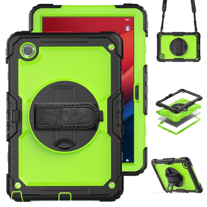 For Lenovo Tab M11 /Xiaoxin Pad 2024 Silicone Hybrid PC Tablet Case with Shoulder Strap(Black Yellow Green PC) - Lenovo by buy2fix | Online Shopping UK | buy2fix