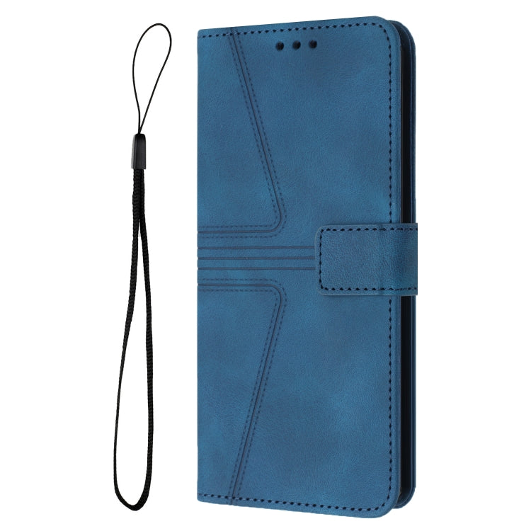 For iPhone 16 Pro Max Triangle Solid Color Leather Phone Case(Blue) - iPhone 16 Pro Max Cases by buy2fix | Online Shopping UK | buy2fix