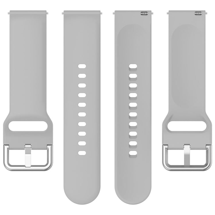For CMF Watch Pro D395 22mm Solid Color Silver Buckle Silicone Watch Band, Size:L(Grey) - Watch Bands by buy2fix | Online Shopping UK | buy2fix