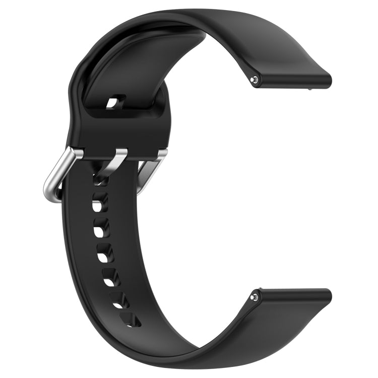 For CMF Watch Pro D395 22mm Solid Color Silver Buckle Silicone Watch Band, Size:S(Black) - Watch Bands by buy2fix | Online Shopping UK | buy2fix