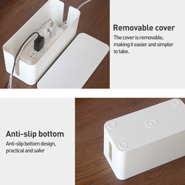 Wire Organizer Storage Box Power Strip Socket Junction Box, Size:Small(Bamboo White) - Storage Boxes by buy2fix | Online Shopping UK | buy2fix