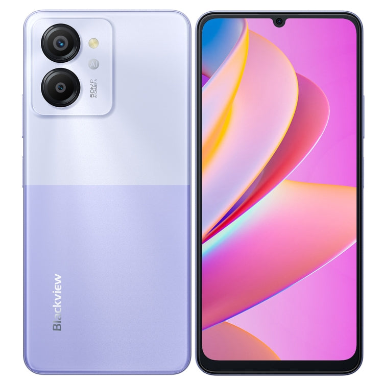 [HK Warehouse] Blackview COLOR 8, 8GB+128GB, Fingerprint & Face Identification, 6.75 inch Android 13 Unisoc T616 Octa Core up to 2.2GHz, Network: 4G, OTG(Wisteria Purple) - Blackview by Blackview | Online Shopping UK | buy2fix