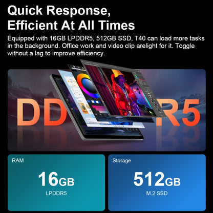Ninkear T40 14 inch 2 in 1 Laptop, 16GB+512GB, Windows 11 Intel Alder Lake N100 Quad Core(EU Plug) - Others by buy2fix | Online Shopping UK | buy2fix