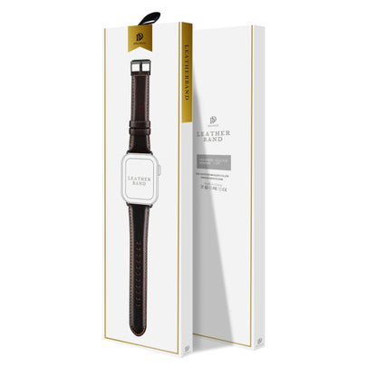 For Apple Watch SE 2023 40mm DUX DUCIS Business Genuine Leather Watch Strap(Coffee) - Watch Bands by DUX DUCIS | Online Shopping UK | buy2fix