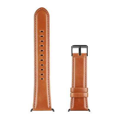 For Apple Watch Series 7 41mm DUX DUCIS Business Genuine Leather Watch Strap(Khaki) - Watch Bands by DUX DUCIS | Online Shopping UK | buy2fix