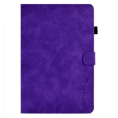 For Lenovo Tab M11 / Xiaoxin Pad 11 2024 Smile Embossed Smart Leather Tablet Case(Purple) - Lenovo by buy2fix | Online Shopping UK | buy2fix