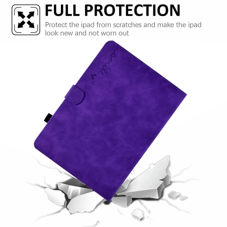For Lenovo Tab M11 / Xiaoxin Pad 11 2024 Smile Embossed Smart Leather Tablet Case(Purple) - Lenovo by buy2fix | Online Shopping UK | buy2fix