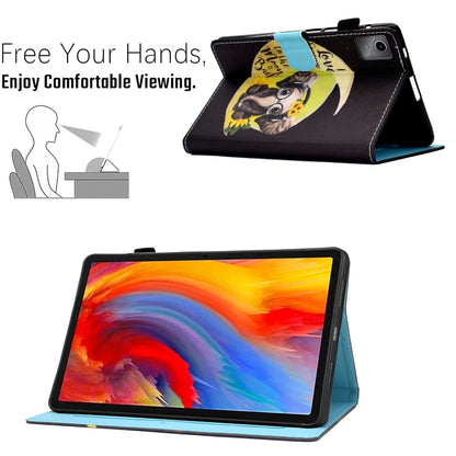 For Lenovo Tab M11 / Xiaoxin Pad 11 2024 Colored Drawing Sewing Pen Slot Leather Tablet Case(Moon Baby Elephant) - Lenovo by buy2fix | Online Shopping UK | buy2fix