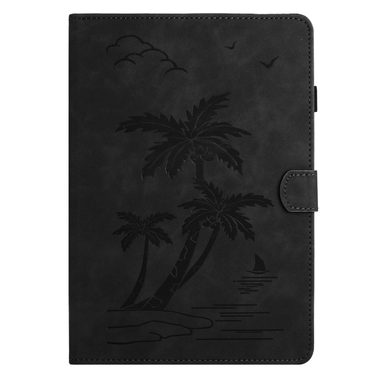 For iPad Pro 11 2024 Coconut Tree Embossed Smart Leather Tablet Case(Black) - iPad Pro 11 2024 Cases by buy2fix | Online Shopping UK | buy2fix