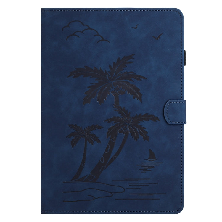 For iPad Pro 11 2024 Coconut Tree Embossed Smart Leather Tablet Case(Blue) - iPad Pro 11 2024 Cases by buy2fix | Online Shopping UK | buy2fix