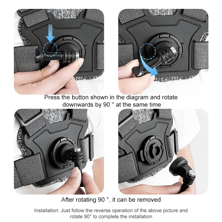 6 in 1 Phone Clamp Adjustable Body Mount Belt Chest Strap with Mount & Screw(Grey) - Chest Belt by RUIGPRO | Online Shopping UK | buy2fix