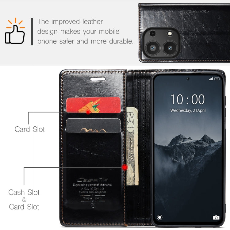 For Xiaomi Redmi Note 13 Pro 4G CaseMe 003 Crazy Horse Texture Flip Leather Phone Case(Black) - Note 13 Pro Cases by CaseMe | Online Shopping UK | buy2fix