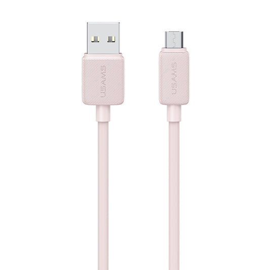 USAMS US-SJ690 USB to Micro USB 2A Striped Fast Charge Data Cable, Length:1m(Pink) - Micro USB Cable by USAMS | Online Shopping UK | buy2fix