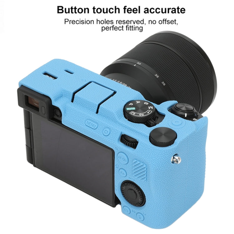 For Sony ILCE-7CM2 / A7C II / A7CR Litchi Texture Soft Silicone Protective Case(Blue) - Protective Case by buy2fix | Online Shopping UK | buy2fix