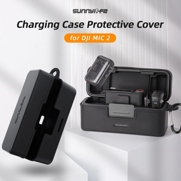 For DJI Mic 2 Sunnylife BHT772 Charging Case Wireless Mic Soft Scratch-proof Protective Cover(Black) - Case & Bags by Sunnylife | Online Shopping UK | buy2fix