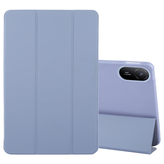 For Huawei MatePad SE 11 2024 Tri-fold Silicone Leather Tablet Case(Lavender) - Huawei by buy2fix | Online Shopping UK | buy2fix