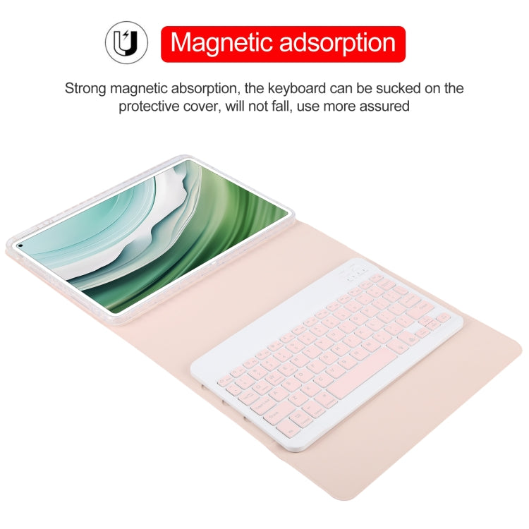 For Huawei MatePad Pro 11 2024 / 2022 Square Button Backlight Bluetooth Keyboard Rotatable Holder Leather Case(Rose Gold) - Huawei Keyboard by buy2fix | Online Shopping UK | buy2fix