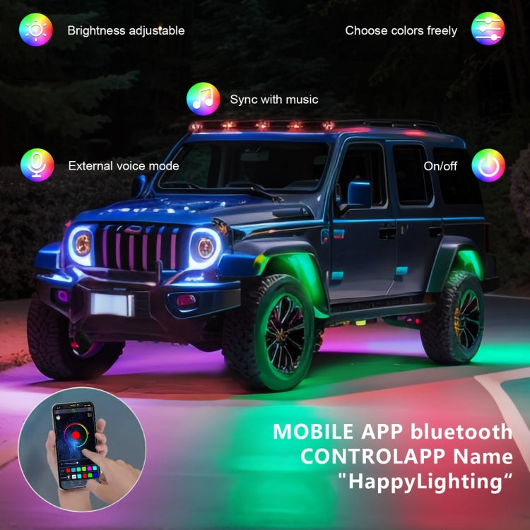 8 in 1 G6 RGB Colorful Car Chassis Light LED Music Atmosphere Light With 4-Button Remote Control - Atmosphere lights by buy2fix | Online Shopping UK | buy2fix