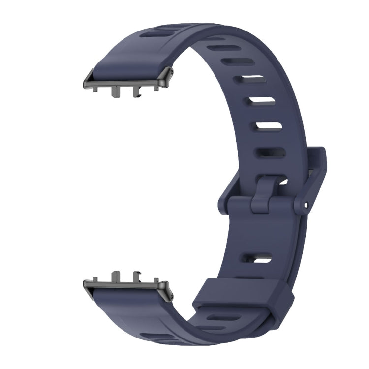 For Samsung Galaxy Fit 3 Mijobs Flat Hole Silicone Watch Band(Midnight Blue+Black) - Watch Bands by MIJOBS | Online Shopping UK | buy2fix