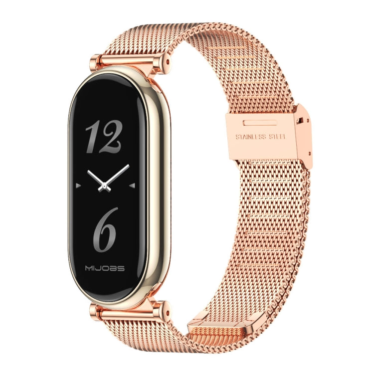 For Xiaomi Mi Band 8 / 9 / 9 NFC Mijobs GT4 Milan Buckle Metal Watch Band(Rose Gold) - Watch Bands by MIJOBS | Online Shopping UK | buy2fix