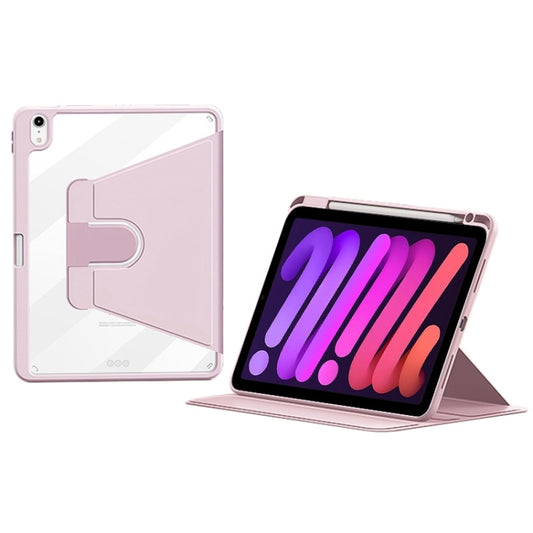 For iPad mini 6 / mini 2024 ZGA Tri-Fold 360 Rotation Smart Leather Tablet Case(Pink) - iPad mini 6 Cases by ZGA | Online Shopping UK | buy2fix