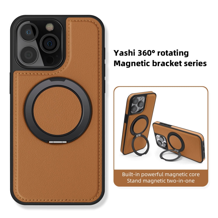 For iPhone 15 Pro Max Yashi 360 Degree Rotating MagSafe Bracket Phone Case(Grey) - iPhone 15 Pro Max Cases by buy2fix | Online Shopping UK | buy2fix