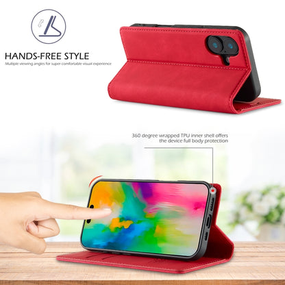 For iPhone 16 LC.IMEEKE Strong Magnetism Microfiber Leather Phone Case(Red) - iPhone 16 Cases by LC.IMEEKE | Online Shopping UK | buy2fix