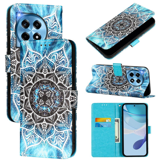 For OnePlus 12 5G Global Colored Drawing Pattern Plain Weave Leather Phone Case(Undersea Mandala) - OnePlus Cases by buy2fix | Online Shopping UK | buy2fix