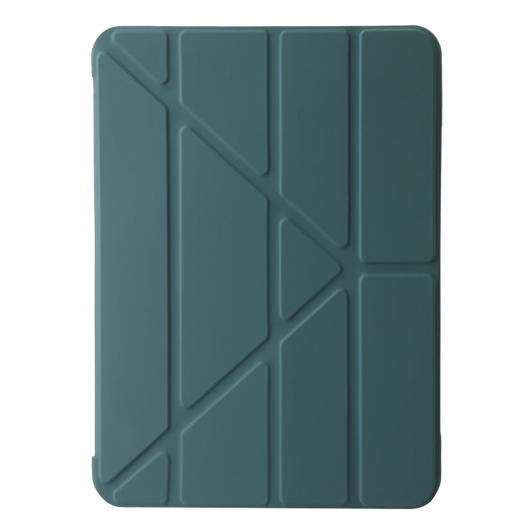 For iPad Air 11 2024 TPU Deformation Flip Leather Tablet Case with Holder(Dark Green) - iPad Air 11 2024 Cases by buy2fix | Online Shopping UK | buy2fix