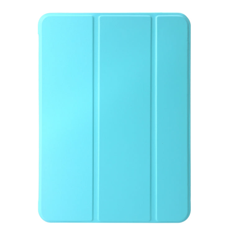 For iPad Air 13 2024 Three-fold Holder Flip Tablet Leather Case(Mint Blue) - iPad Air 13 2024 Cases by buy2fix | Online Shopping UK | buy2fix