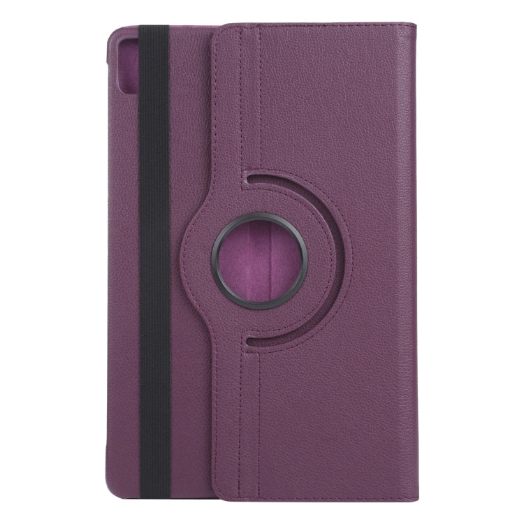 For iPad Air 13 2024 360 Degree Rotation Litchi Texture Leather Tablet Case with Holder(Purple) - iPad Air 13 2024 Cases by buy2fix | Online Shopping UK | buy2fix