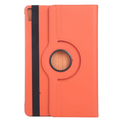 For iPad Air 13 2024 360 Degree Rotation Litchi Texture Leather Tablet Case with Holder(Orange) - iPad Air 13 2024 Cases by buy2fix | Online Shopping UK | buy2fix