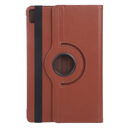 For iPad Pro 11 2024 360 Degree Rotation Litchi Texture Leather Tablet Case with Holder(Brown) - iPad Pro 11 2024 Cases by buy2fix | Online Shopping UK | buy2fix